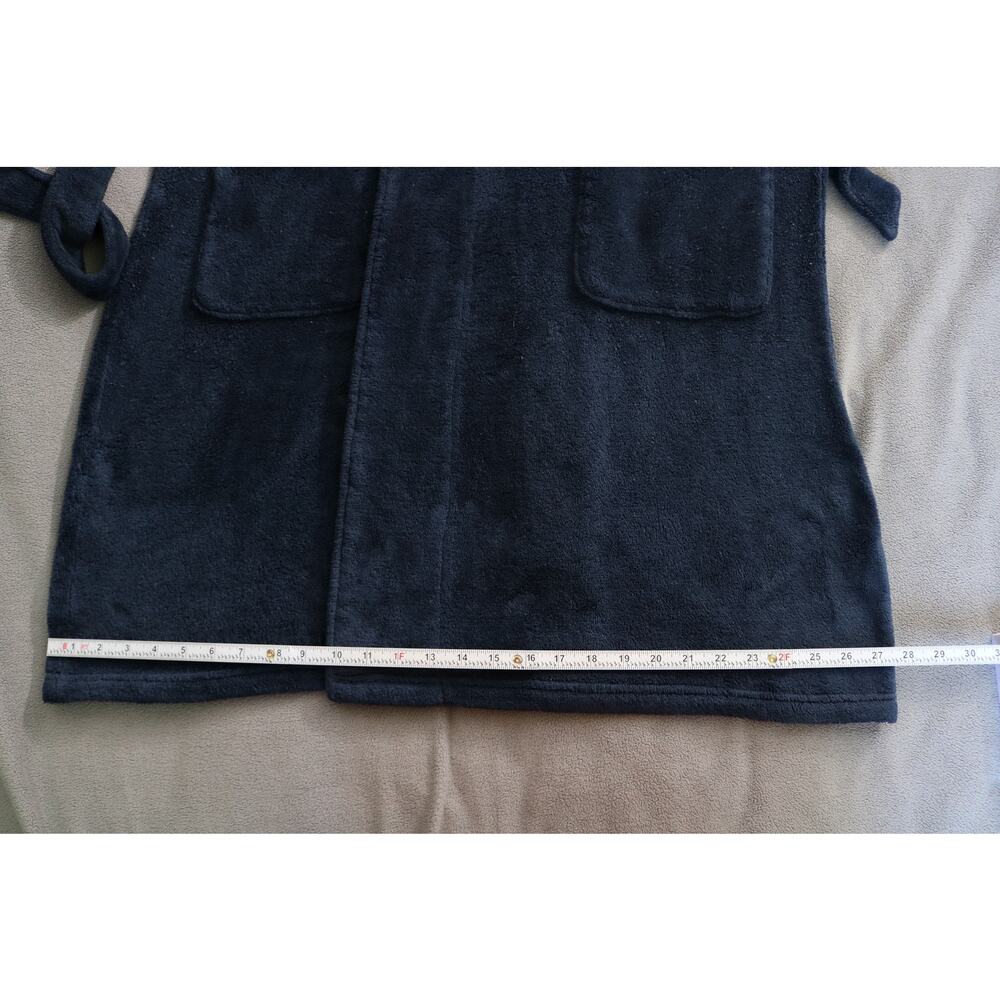 NAUTICA Sleep Robe Mens Navy Blue Soft Fuzzy Belted Pockets Sleepwear Lounge - Picture 5 of 14